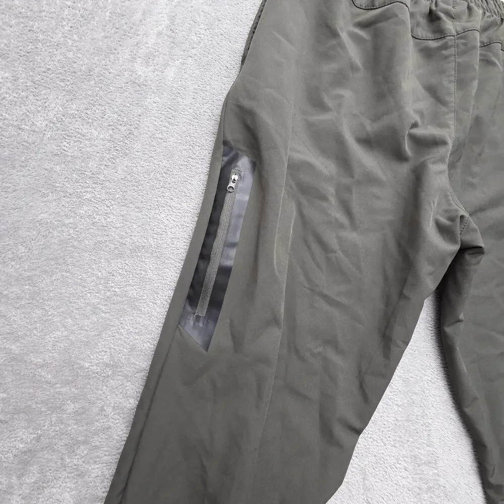 New Balance Pants Mens XL Green Track Tapered Slim Drawstring Zip Pockets